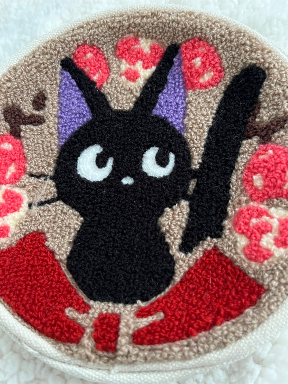 Studio Ghibli Kiki's Delivery Service Jiji Chenille Round Coin Purse Pouch